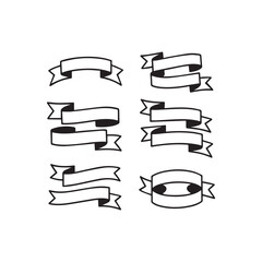 Ribbons Line Art Vector Set 