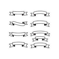 Ribbons Line Art Vector Set 