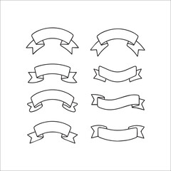 Ribbons Line Art Vector Set 