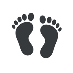 Simple Gray Footprints Icon Graphic Design Element for Website or App