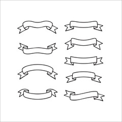 Ribbons Line Art Vector Set 