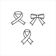 Ribbons Line Art Vector Set 
