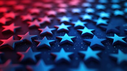 Obraz premium Abstract Red and Blue 3D Stars Background