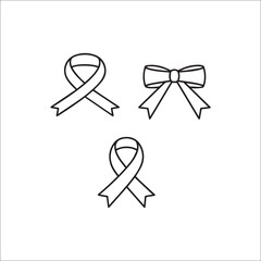 Ribbons Line Art Vector Set 