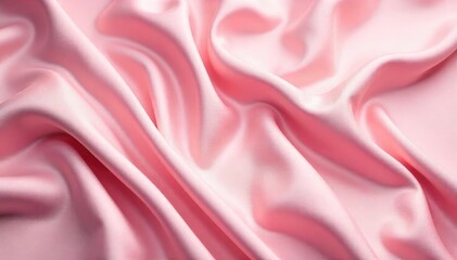 Luxurious blush pink satin sheets, crumpled texture, pastel, premium bedding