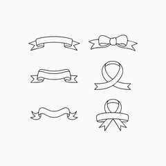 Ribbons Line Art Vector Set 