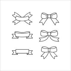 Ribbons Line Art Vector Set 