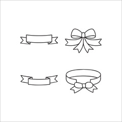 Ribbons Line Art Vector Set 