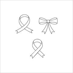 Ribbons Line Art Vector Set 