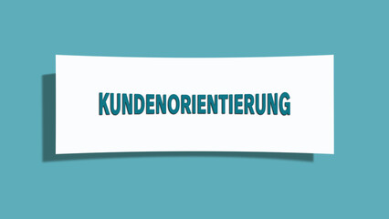 Kundenorientierung (Customer focus) - A card isolated on light green background.