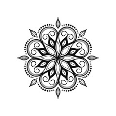 color mandala icon silhouette vector