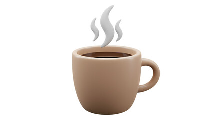 Obraz premium Hot Coffee in Beige Mug on white background