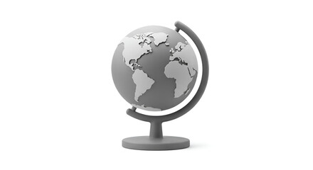 Gray Globe Image World Map Geography Travel on white background