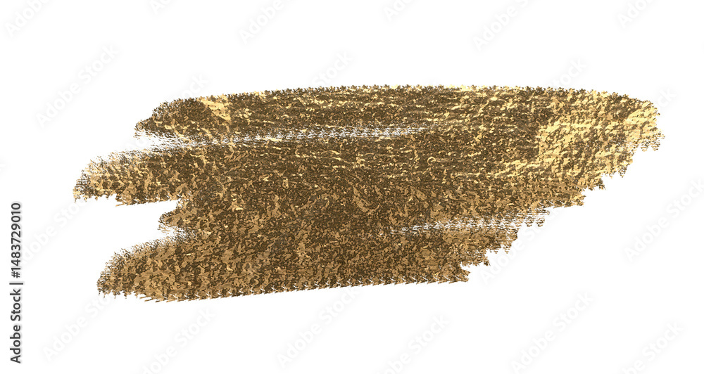 Poster golden brushstroke on a dark background, creating an abstract texture with glitter and shimmer.
