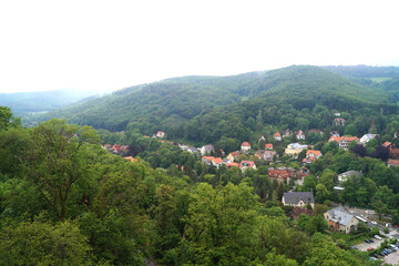 Obraz premium Aussicht vom Schloss Wernigerode auf die Stadt, Natur, Himmel, Reisen, Harz 