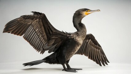 Cormorant on studio background
