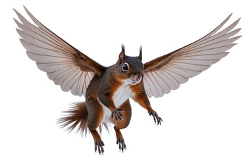 Obraz premium Flying Squirrel A Fantasy Illustration of a Winged Rodent in Flight