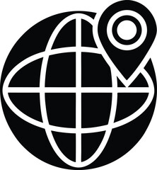 Globe Travel Pin Icon Vector Illustration