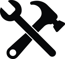 Hammer Wrench Tools Icon Vector Illustration