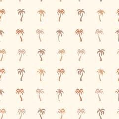 Abstract tropical palms Background in pastel colors. Palm tree silhouettes Seamless pattern. Great for summer textile print, fabric, organic packaging, travel vacation design, child decor, kids themes