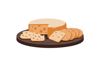 Celebrate National Cheese Day! A round cheese wheel and slices are presented on a rustic plate, perfect for food photography and marketing materials.