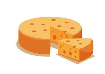 Celebrate National Cheese Day! A stylized, sliced cheese wheel with a wedge, presented on a neutral background. Clean, modern illustration perfect for food marketing and social media.