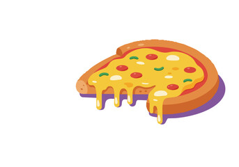 Celebrate National Cheese Day! A vibrant, stylized pizza slice with melted cheese dominates the frame, set against a purple background. Perfect for food promotions and celebratory designs.