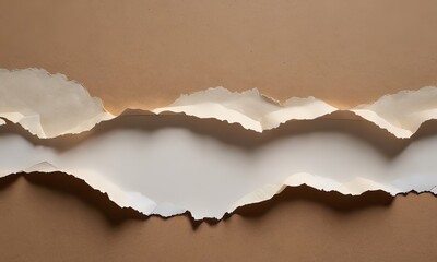 Torn Paper Texture Background Abstract Brown Beige Ripped Edges