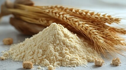 Wheat flour and wheat ears