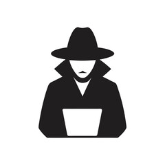 hacker software engineer symbol silhouette vector