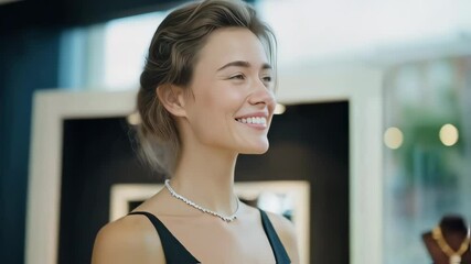 1_A woman shopping for jewelry in an upscale boutique