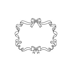 Handdrawn Ribbon  Frame Line Art Vector 