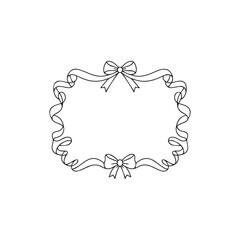 Handdrawn Ribbon  Frame Line Art Vector 