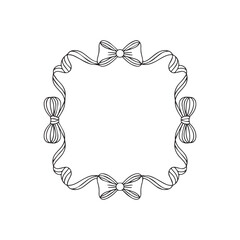 Handdrawn Ribbon  Frame Line Art Vector 