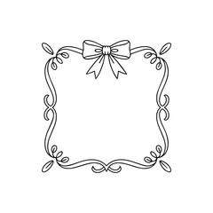 Handdrawn Ribbon  Frame Line Art Vector 