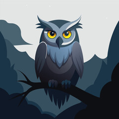 Majestic Owl with Fluffy Feathers