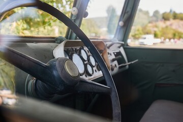 Old army van simple interior