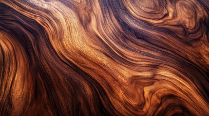 Polished Walnut Wood Grain Background Showcasing Natural Patterns and Rich Texture for Elegant Interior Design and Crafts