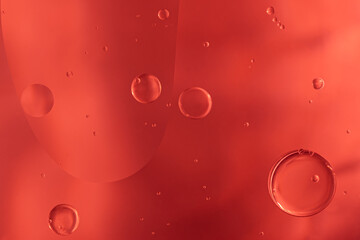 Abstract red water bubbles background