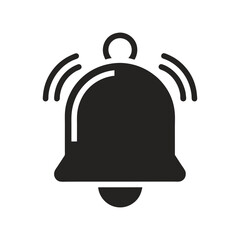 black notification bell icon silhouette vector art