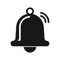 black notification bell icon silhouette vector art