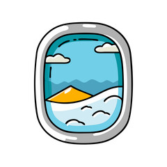 airplane window view icon, airplane window view vector illustration-simple illustration of airplane window view, perfect for airplane window view logos and icons