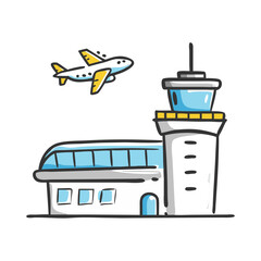 airport terminal icon, airport terminal vector illustration-simple illustration of airport terminal, perfect for airport terminal logos and icons