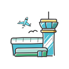 airport terminal icon, airport terminal vector illustration-simple illustration of airport terminal, perfect for airport terminal logos and icons