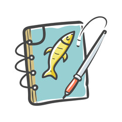 angler s journal icon, angler s journal vector illustration-simple illustration of angler s journal, perfect for angler s journal logos and icons