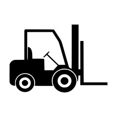 Black and White Forklift Silhouette Icon