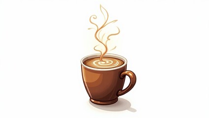 Hot Coffee Cup Icon &ndash; Minimalist Clip Art for Branding and Design