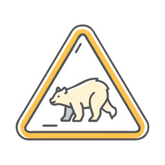 bear warning sign icon, bear warning sign vector illustration-simple illustration of bear warning sign, perfect for bear warning sign logos and icons