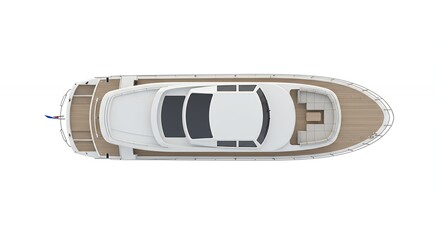 Luxury yacht top view