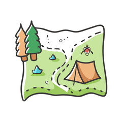 campground map icon, campground map vector illustration-simple illustration of campground map, perfect for campground map logos and icons